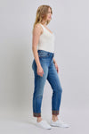 Judy Blue Plaid Cuffed Straight Leg Jeans