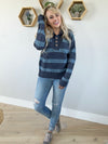 Young at Heart Striped Sweater in Navy