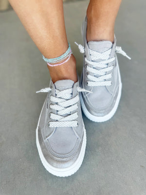 Blowfish Alex Sneakers in Microsuede Pewter