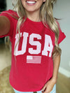 Party in the USA Solid Ribbed Top in Red