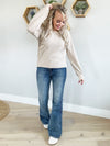 Watch Me Long Sleeve Knit Top in Taupe