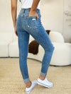 Judy Blue Mid Rise Cuffed Skinny Jeans