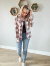 Always On Trend Flannel in Red & Earth Gray