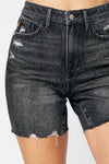 Judy Blue Hurry Up Rigid Magic Denim Shorts in Washed Black