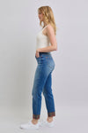 Judy Blue Plaid Cuffed Straight Leg Jeans