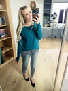 Gotta Go Long Sleeve Sweater in Dark Jade