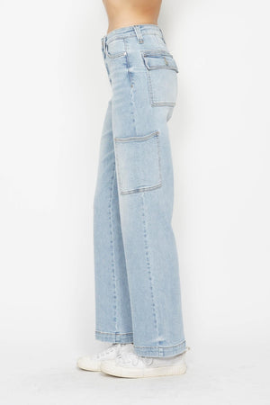 Judy Blue High Rise Straight Cargo Jeans