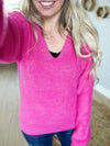 Get Out Cozy Knit Sweater in Hot Pink