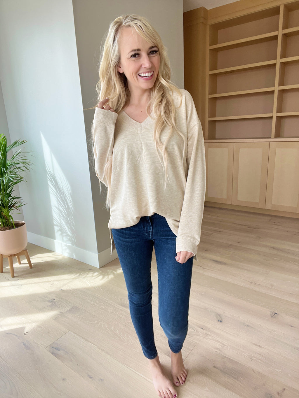 Thread & Supply Top in Heathered Oatmeal