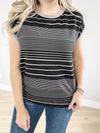 Turn Up the Fun Mixed Stripe Top in Black