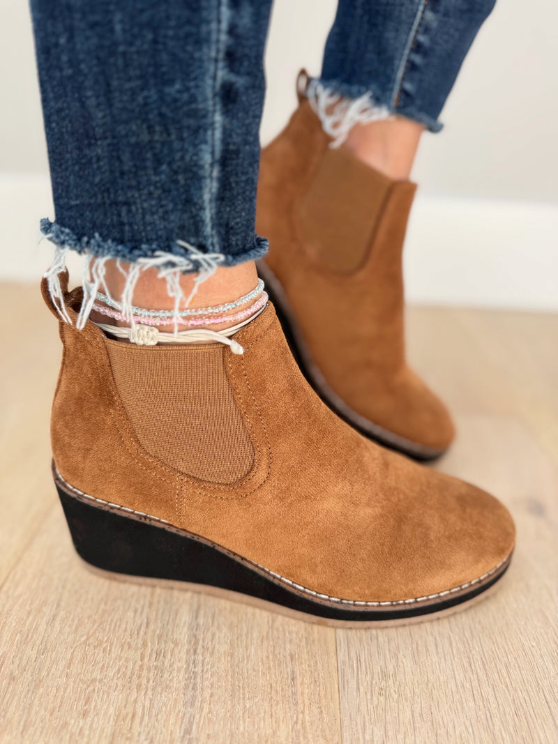 Corky's Love You Latte in Tobacco Faux Suede