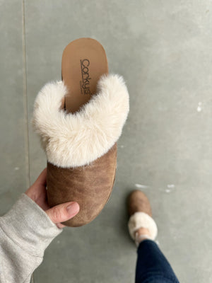 Corky's Just Fur Fun Clogs in Tan