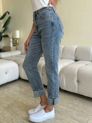 Judy Blue High Rise Cuffed Hem Vintage Boyfriend Jeans