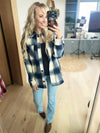 Beautiful Mess Oversized Plaid Shacket in Navy (SALE)