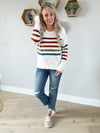 Paradise Sweater in Ivory and Multi Stripes