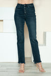 Judy Blue Button Fly Dark Wash Straight Jeans