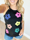 Over And Over Sequin Flower Tank (Pink Label)