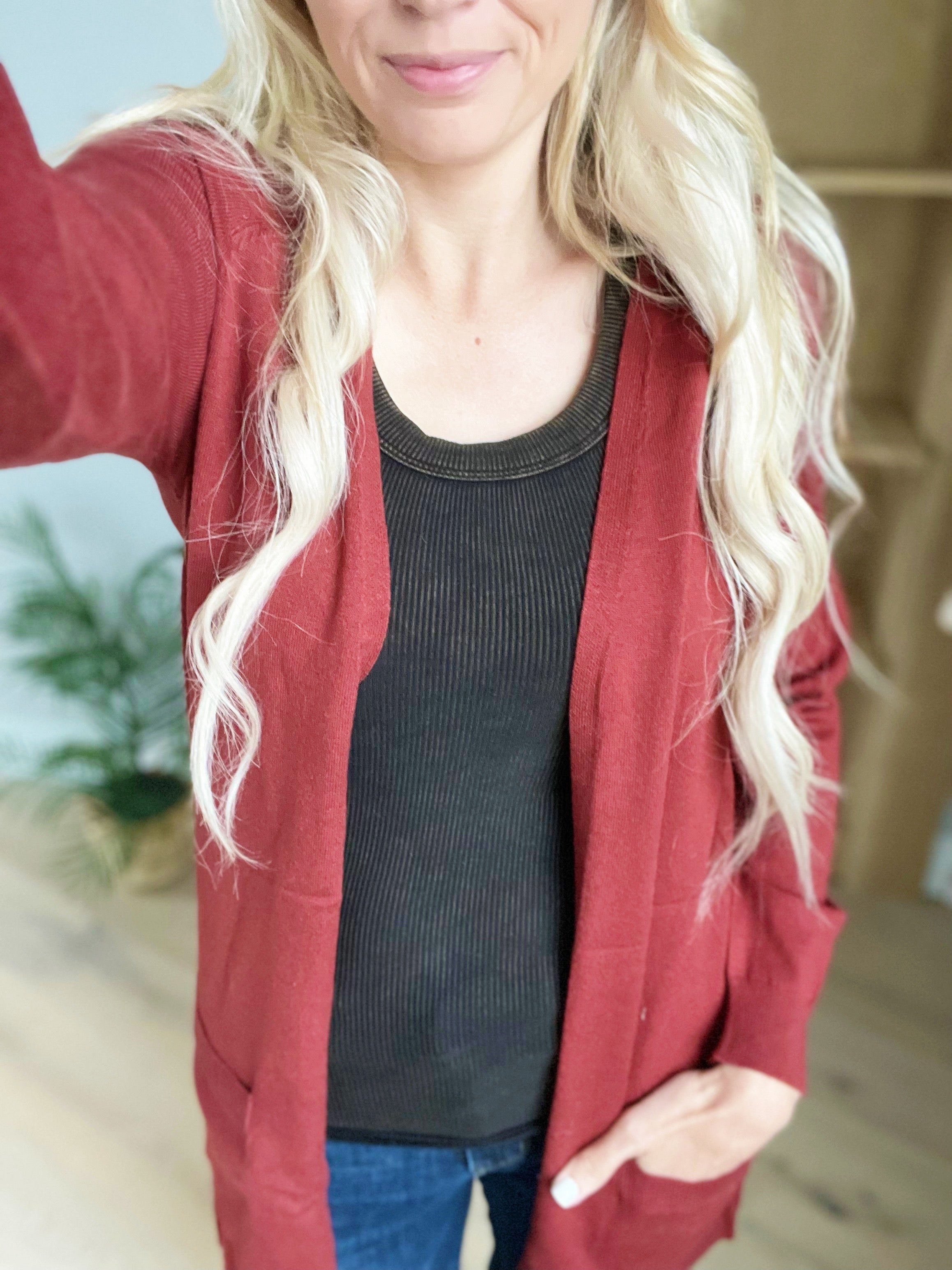 Brick red clearance cardigan