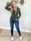 Magnolia Long Sleeve V-Neck in Olive