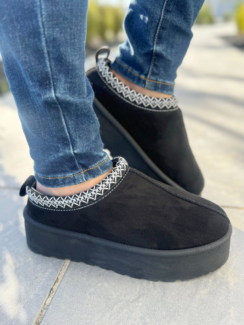 Never Know Platform Embroidered Slip-On Boots