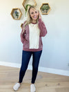 Dreams Come True Color Block Pullover in Marsala