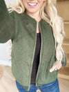 Specialty Quilted Bomber Jacket in Olive