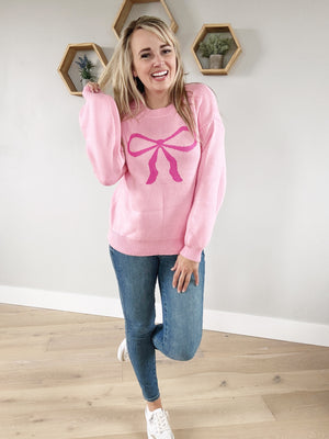 Pretty In Pink Bow Sweater (Pink Label)