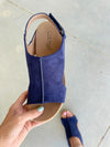 Corky’s Carley Sandals in Navy Faux Suede