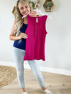 Come Together Ribbed Scoop Neck Tank with Buttons (Multiple Colors) (SALE)