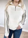 Celebrate Color Block Fleece Half-Zip in Ivory Mix