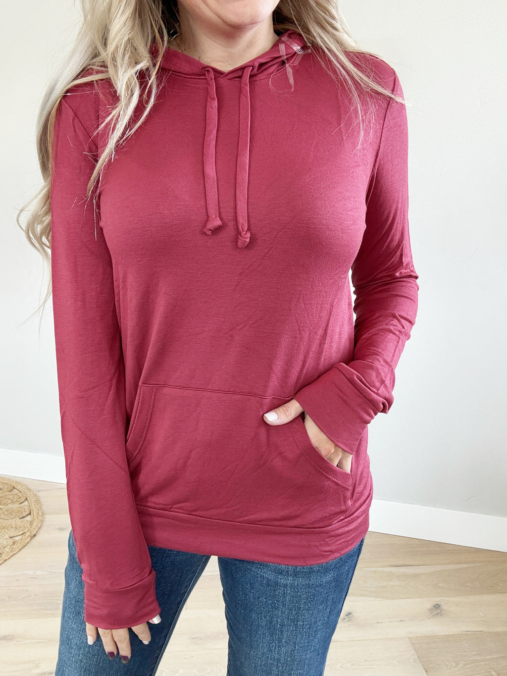 Fast As You Can Hooded Top In Marsala