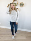 Cozy Vibes Longe Sleeve Henley Top in Heather Gray