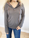 Back To Me Thermal Hooded Top in Charcoal