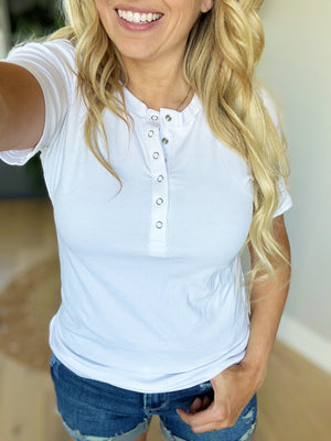 MM Henley Tee in White