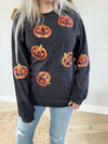 Sequin Pumpkin Corded Sweatshirt (Pink Label)