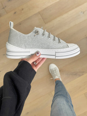 Very G Aman Sneakers in Silver Glitter