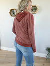 With You Striped Hooded Top in Rust