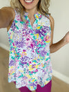 Shot in the Dark Multi-Print Wrinkle Free Top in Teal