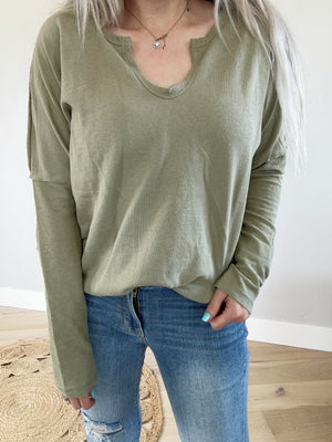 Harper Top in Light Olive (SALE)