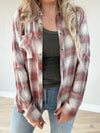 Always On Trend Flannel in Red & Earth Gray