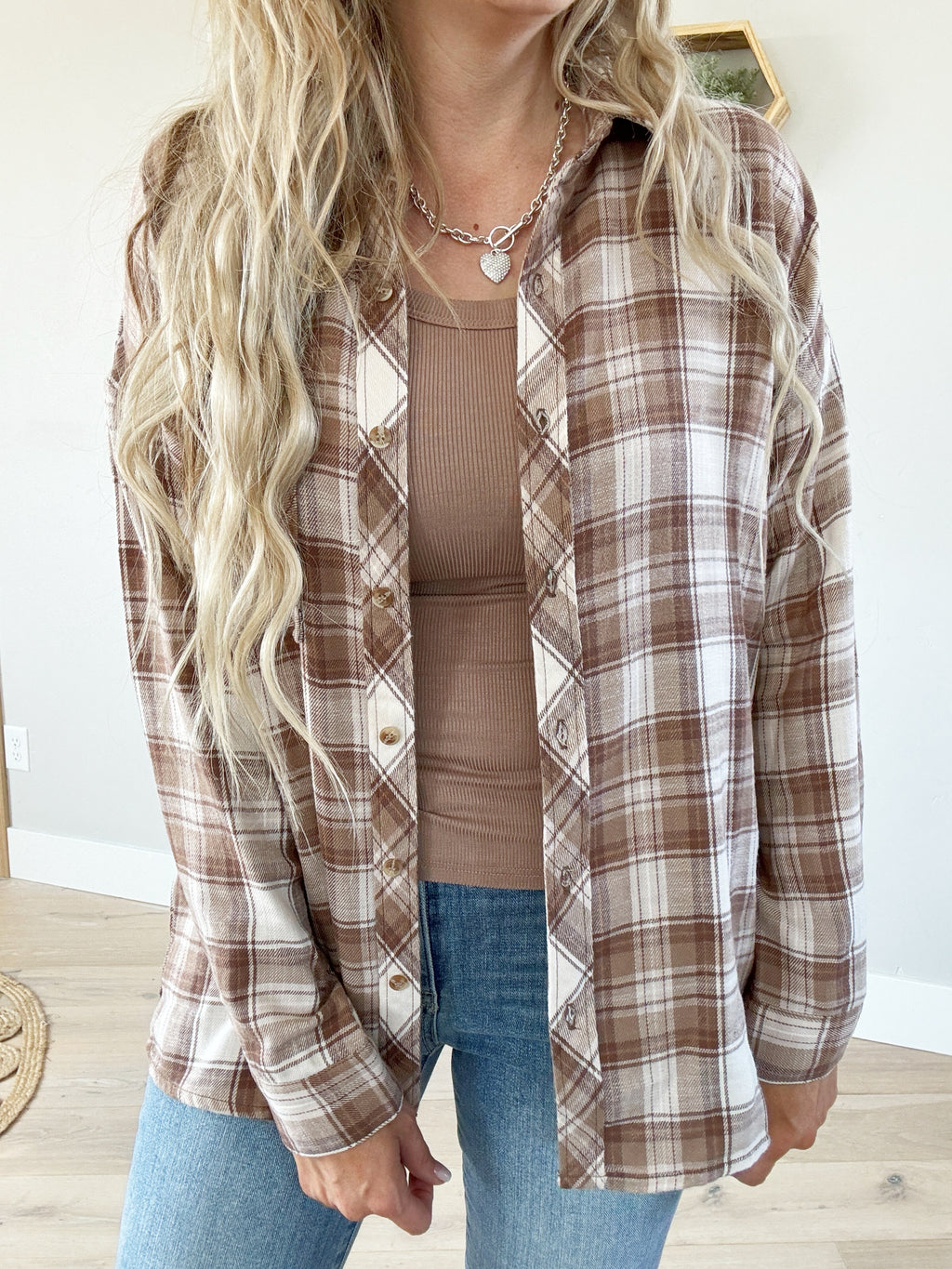 Challenge Oversized Flannel in Mocha