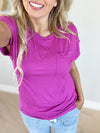 Make A Difference Short Sleeve Top with Pocket (Multiple Colors)