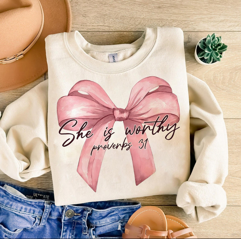 She Is Worthy Tee or Pullover