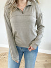 Chorus Line Herringbone Textured Pullover Top in Olive