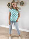 Games We Play Checker Board Short Sleeve in Mint