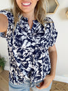 Leading Lady Wrinkle Free Top in Navy