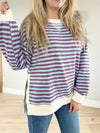 Congratulations Striped Long Sleeve in Blue