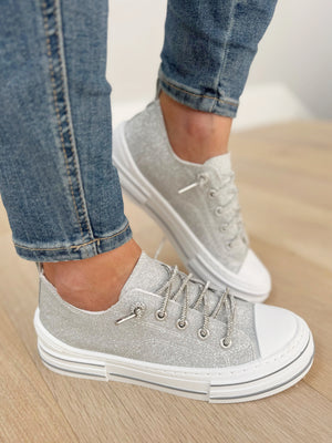 Very G Aman Sneakers in Silver Glitter