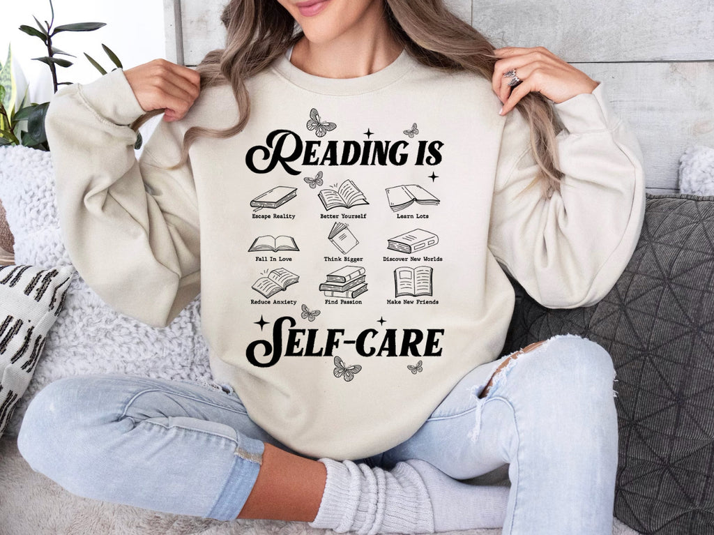 Reading Is Self Care Graphic Pullover (Multiple Colors)