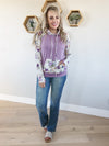 Bonjour Floral French Terry Hoodie in Lavender